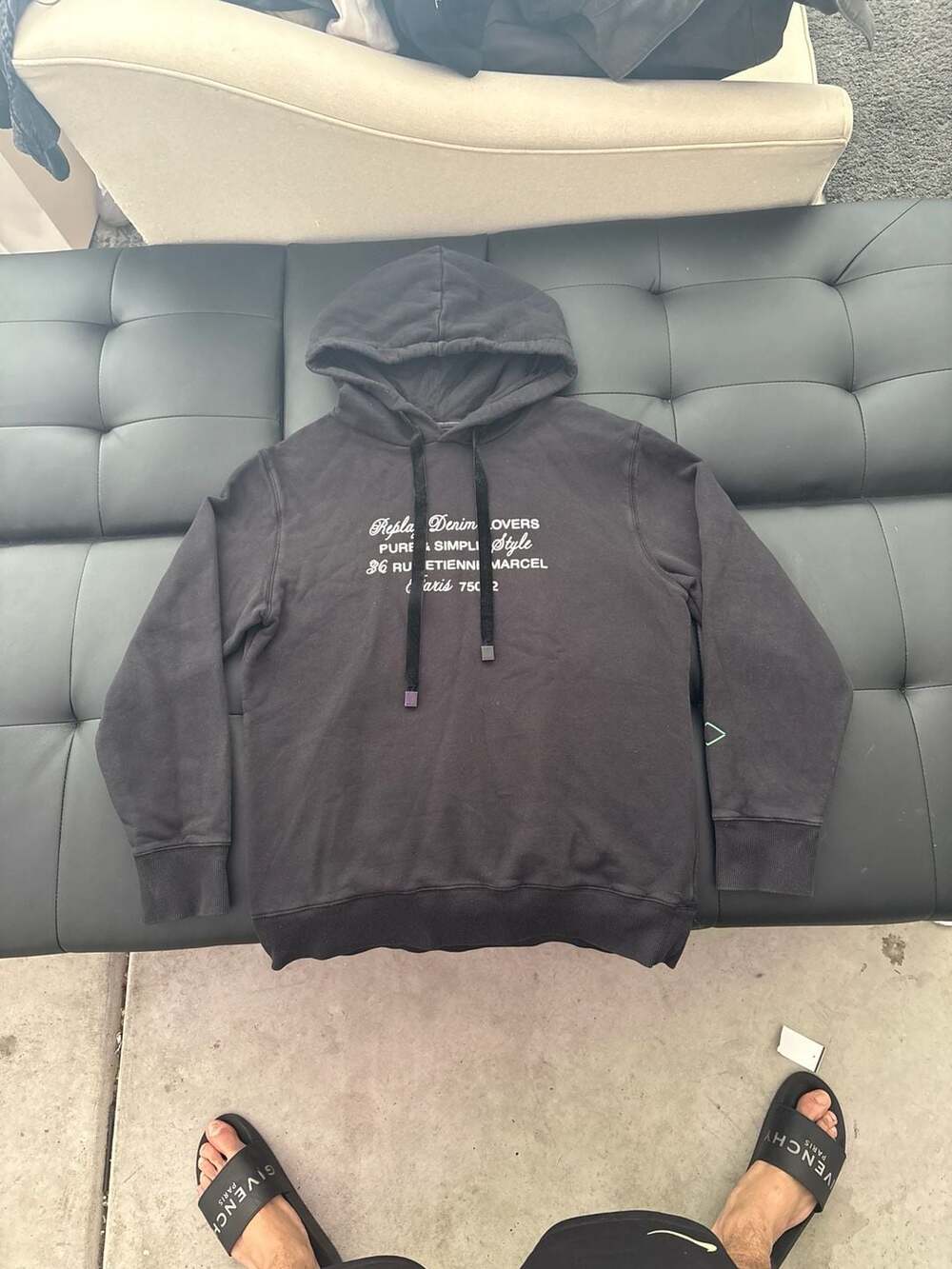 Replay Denim Lovers Pure & Simple Style Paris Graphic Hoodie Black